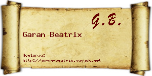 Garan Beatrix névjegykártya